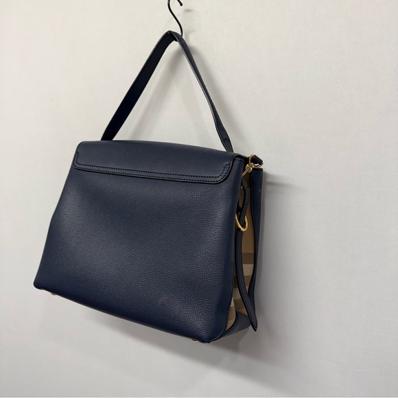 Authentic Burberry Camberley Medium Leather Satchel Navy Blue Hand Bag - Picture 9 of 16